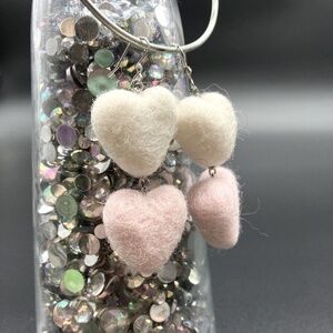 Queen of Hearts Felt Earrings, Felt Heart Earrings